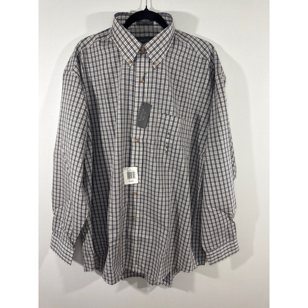 Van Heusen Mens XL 17-17.5 Wrinkle Free Plaid Button Down Shirt NWT‎ Preppy